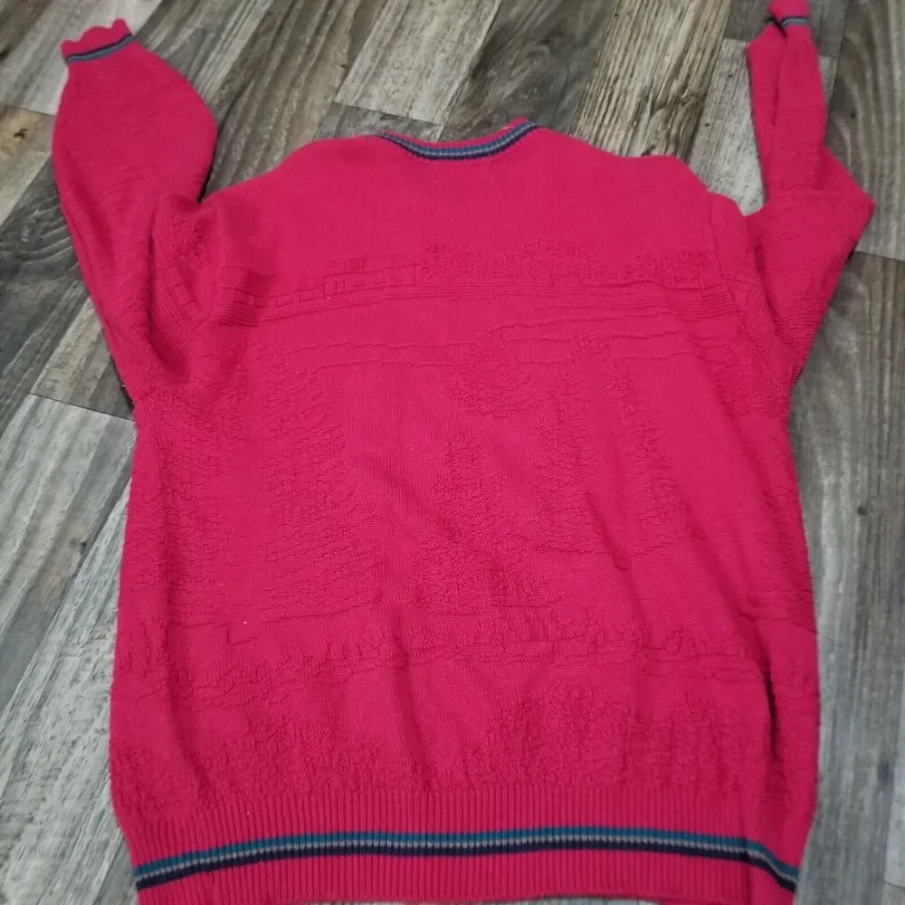 Vintage Heavyweight Resilio Sport Sweater Mens Large Red‎ Golf Golfing